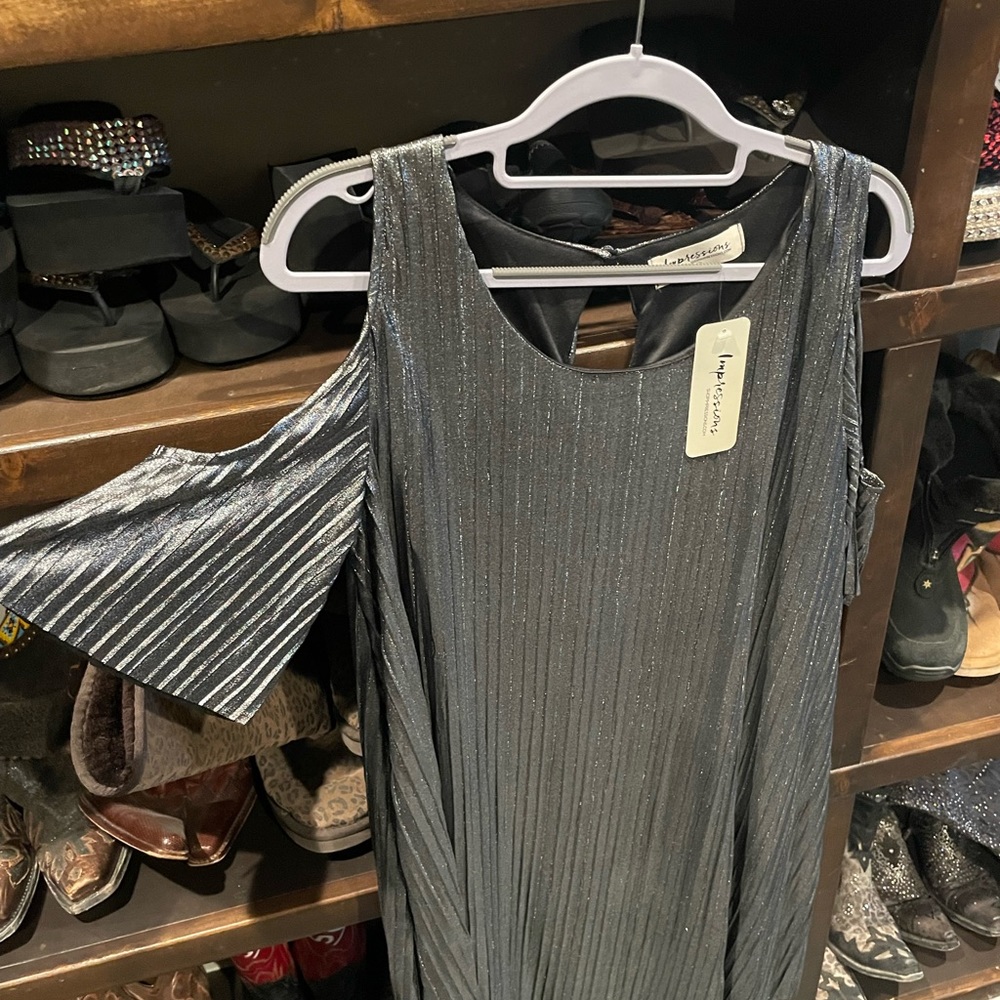 Dress new with tags- metallic silver